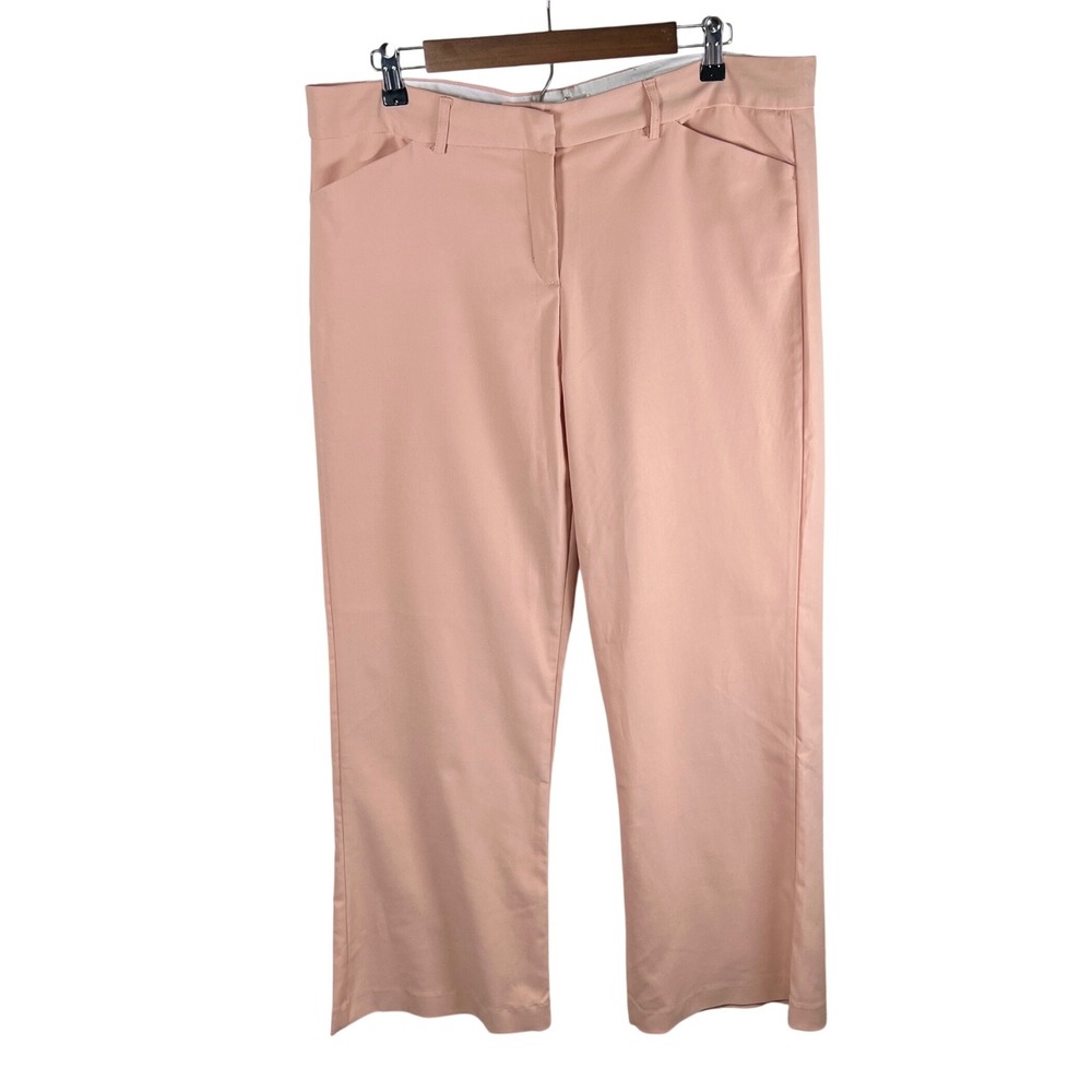 Steve Barrys Womens Peach‎ Straight Leg Dress Pants Size 16 Mid Rise Office Y2K
